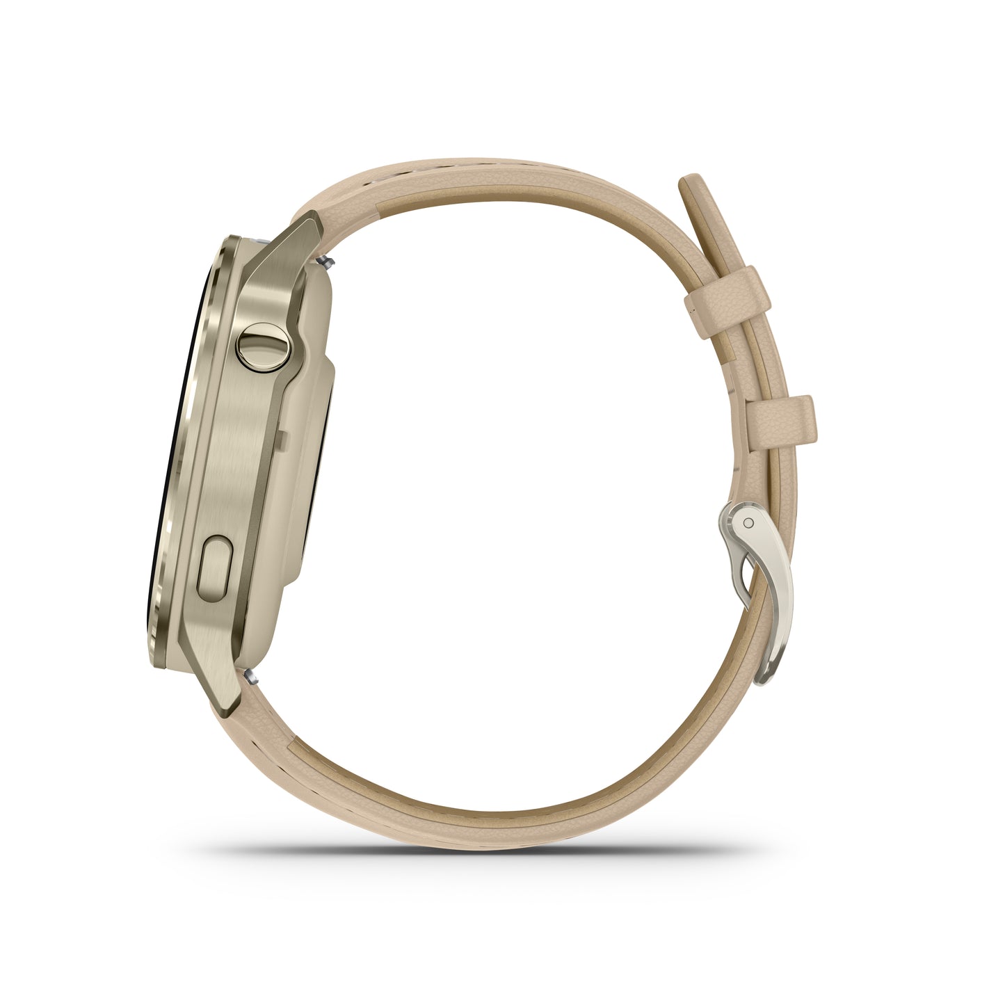 Garmin Venu 4 GPS Smartwatch - 41mm Lunar Gold with Bone Silicone Band and Light Sand Leather Band