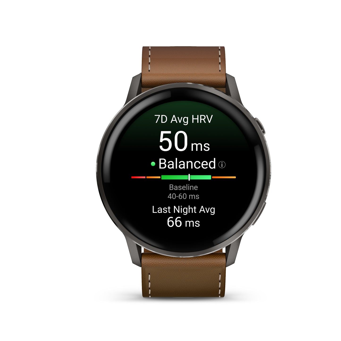 Garmin Venu 4 GPS Smartwatch - 45mm Slate with Black Silicone Band and Brown Leather Band