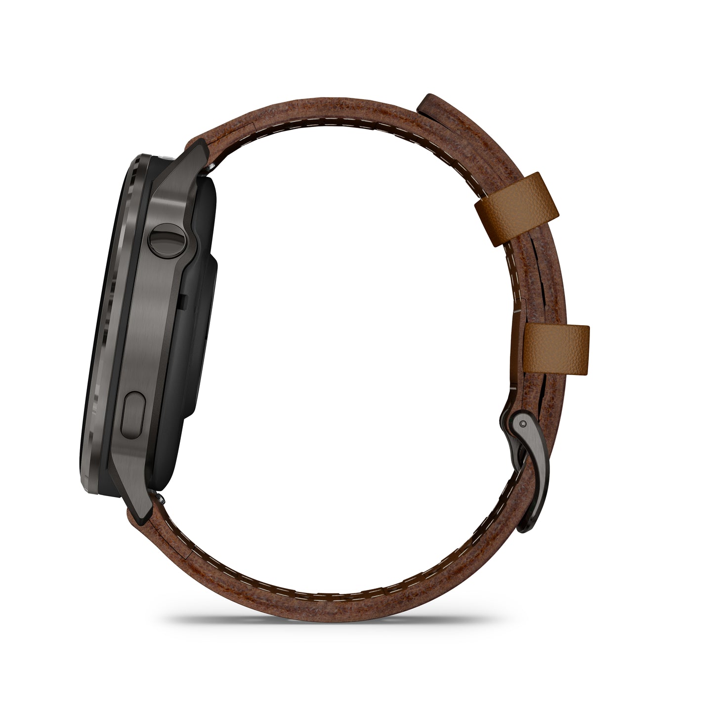 Garmin Venu 4 GPS Smartwatch - 45mm Slate with Black Silicone Band and Brown Leather Band