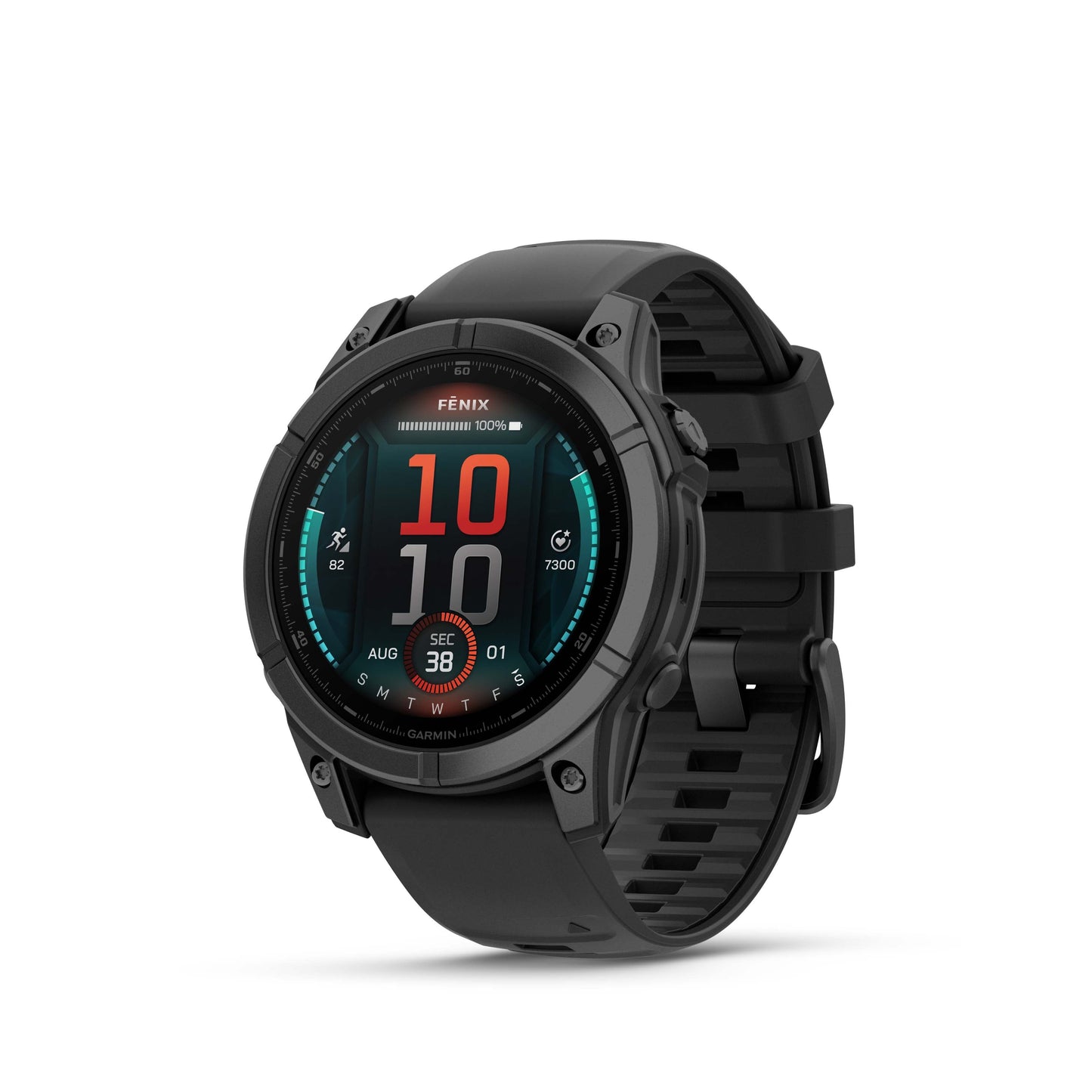 Garmin fēnix® E AMOLED Display GPS Smartwatch - 47-mm - Slate Grey Steel Bezel with Black Silicone Band