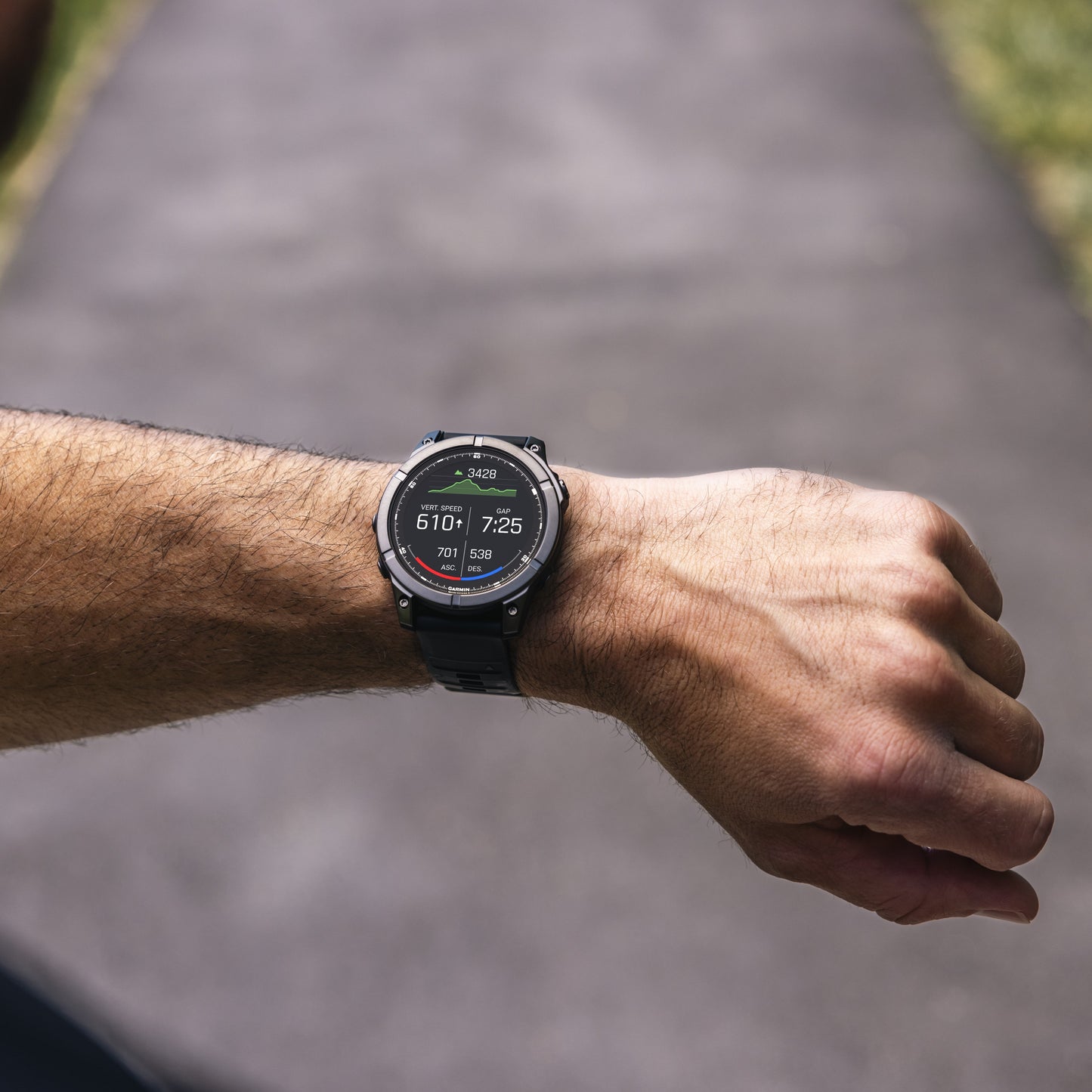 Garmin fēnix® E AMOLED Display GPS Smartwatch - 47-mm - Slate Grey Steel Bezel with Black Silicone Band