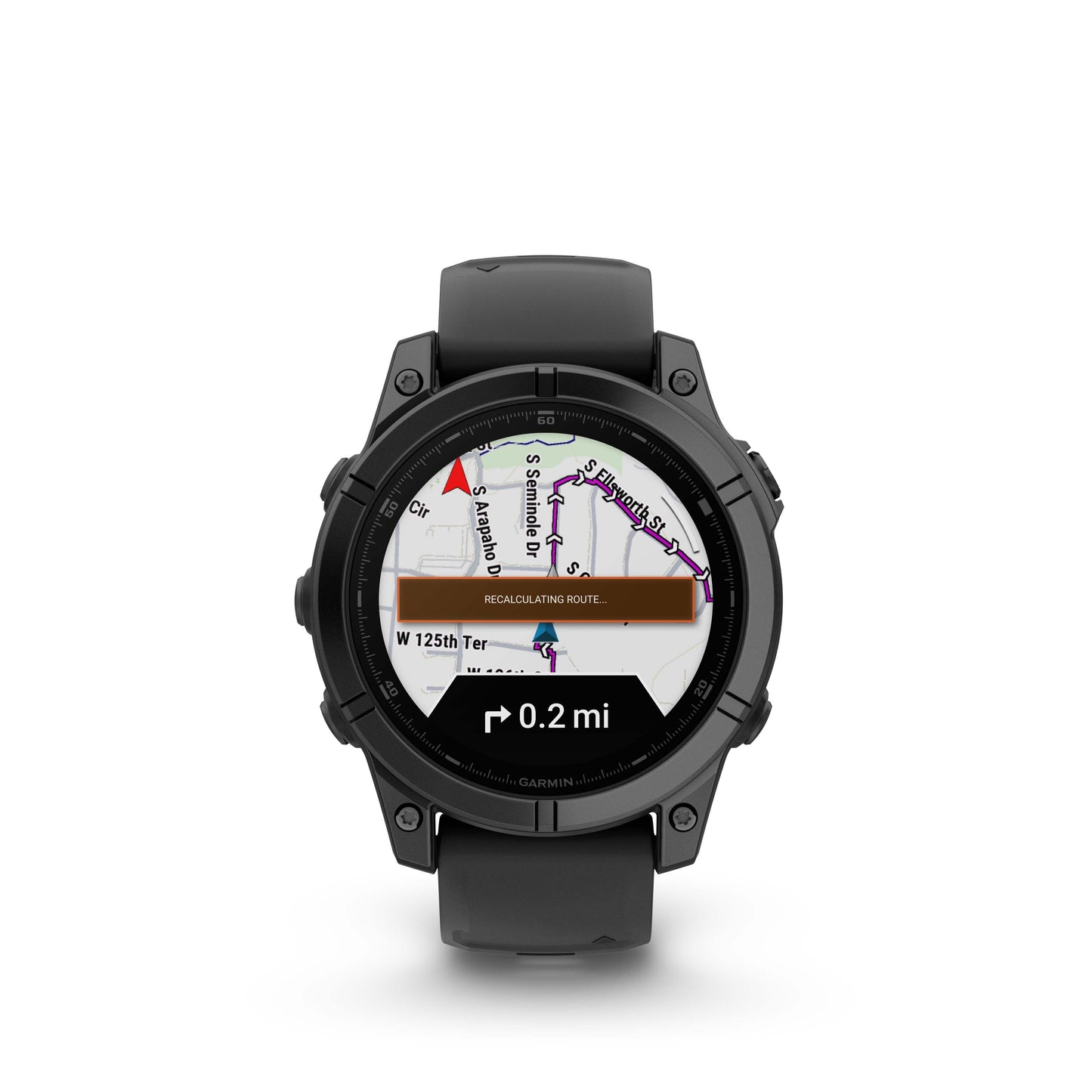 Garmin fēnix® E AMOLED Display GPS Smartwatch - 47-mm - Slate Grey Steel Bezel with Black Silicone Band