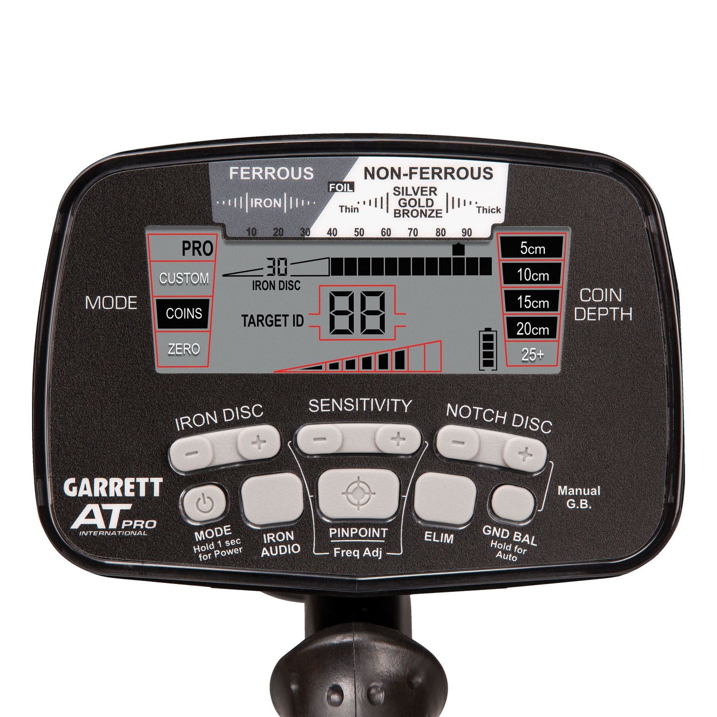 Garrett AT PRO Hand Held Waterproof Metal Detector with Headphones - Black