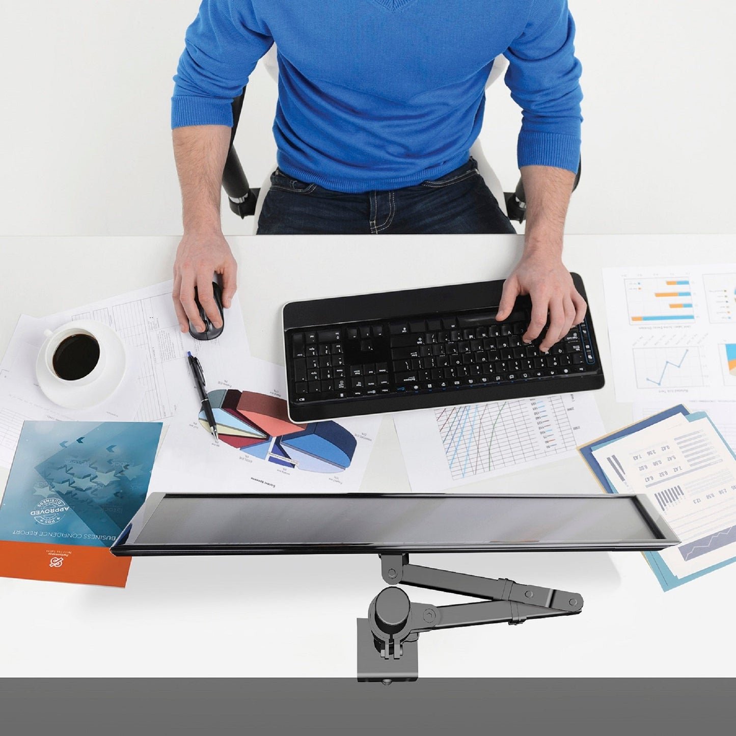 CJ Tech 13-in to 27-in Single Monitor Desk Mount - Black