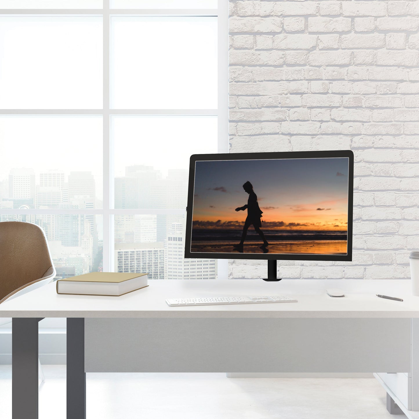 CJ Tech 13-in to 27-in Single Monitor Desk Mount - Black