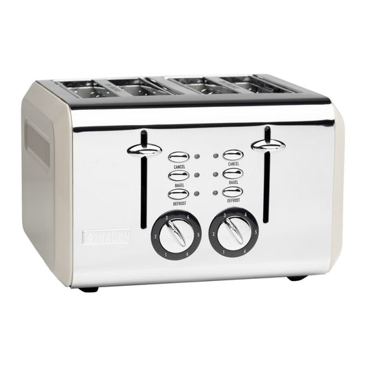 Haden Cotswold 4-Slice Wide Slot Toaster - Putty Beige
