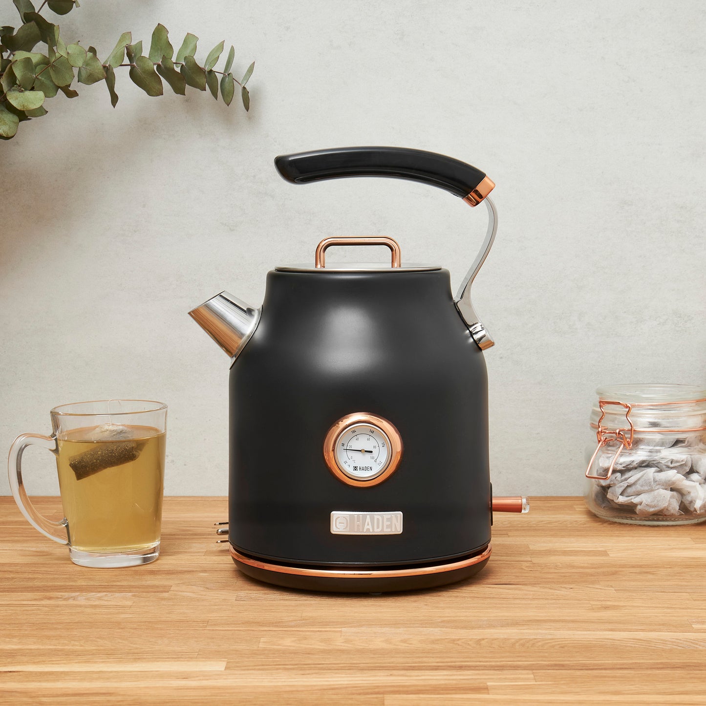 Haden Dorset 1.7L Electric Kettle - Black & Copper