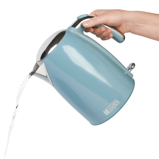 Haden Brighton 1.7 Liter Cordless Electric Kettle - Sky Blue and Chrome