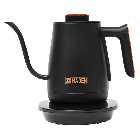 Haden Gooseneck Cordless Electric Kettle Black and Copper