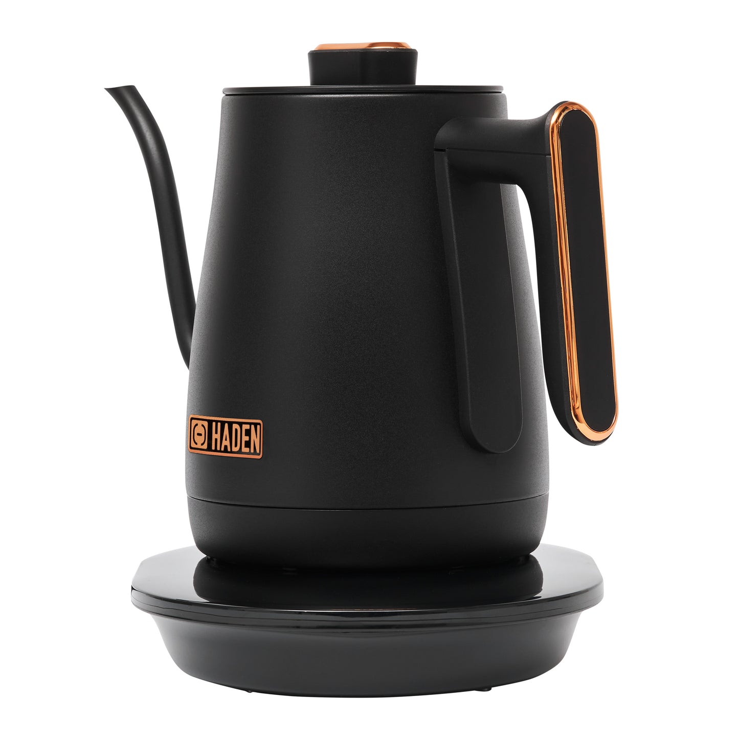 Haden Gooseneck Cordless Electric Kettle Black and Copper