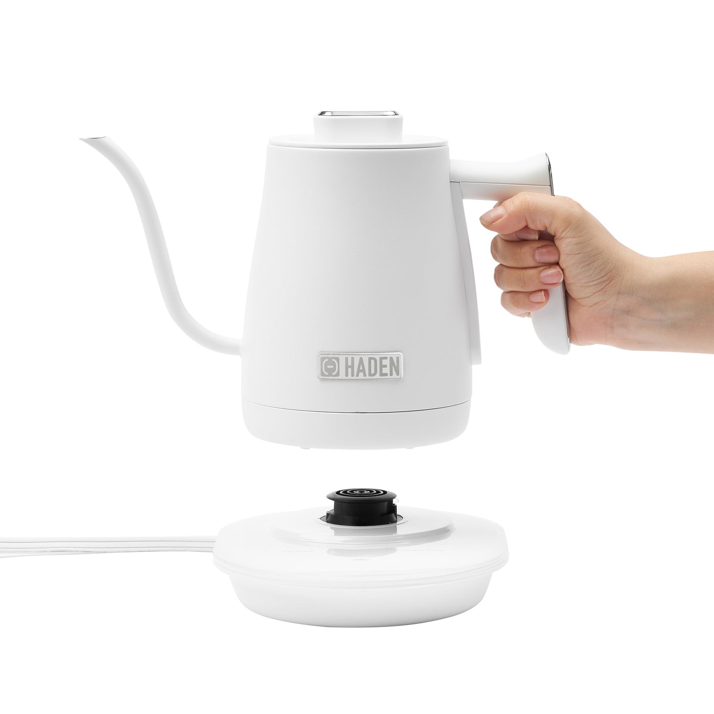Haden Gooseneck Cordless Electric Kettle Ivory and Chrome