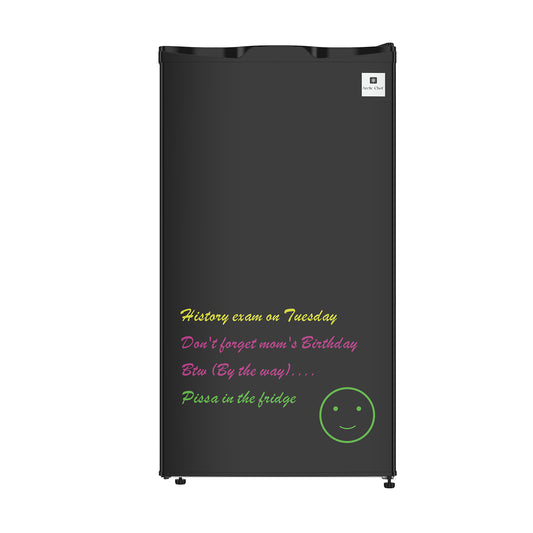 Arctic Chef 3.2-cu ft Dry Eraser Board Mini Refrigerator with Neon Markers - Black