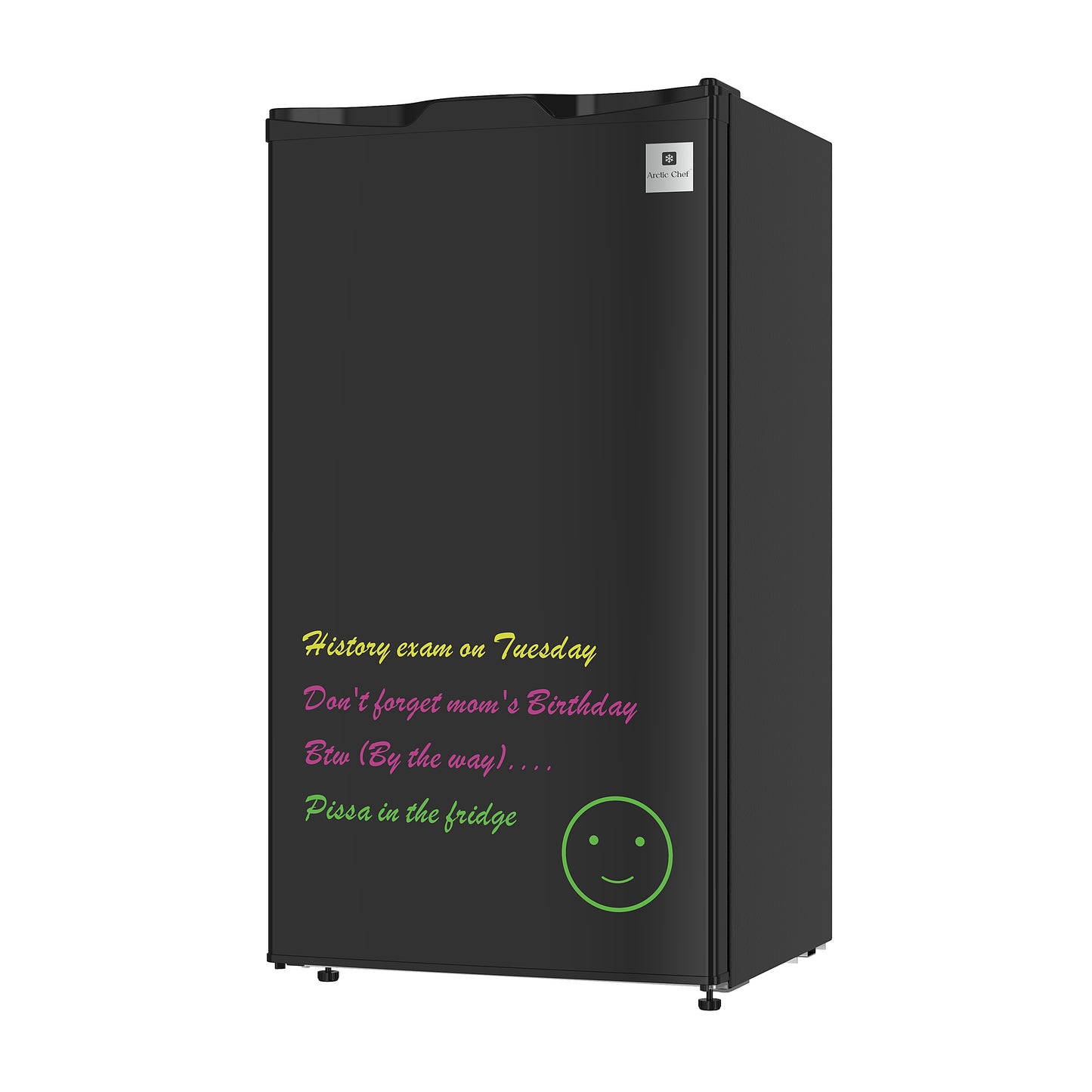 Arctic Chef 3.2-cu ft Dry Eraser Board Mini Refrigerator with Neon Markers - Black