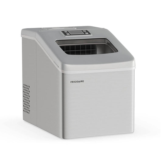 Frigidaire Portable Countertop Compact 40-lb Square Shaped Ice Maker with Window - Stainless Steel
