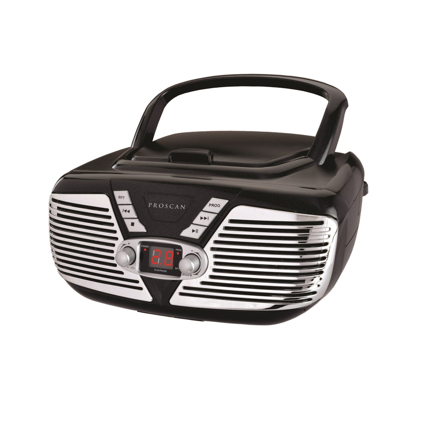 Proscan Portable Retro CD Boombox with AM/FM Radio - Black
