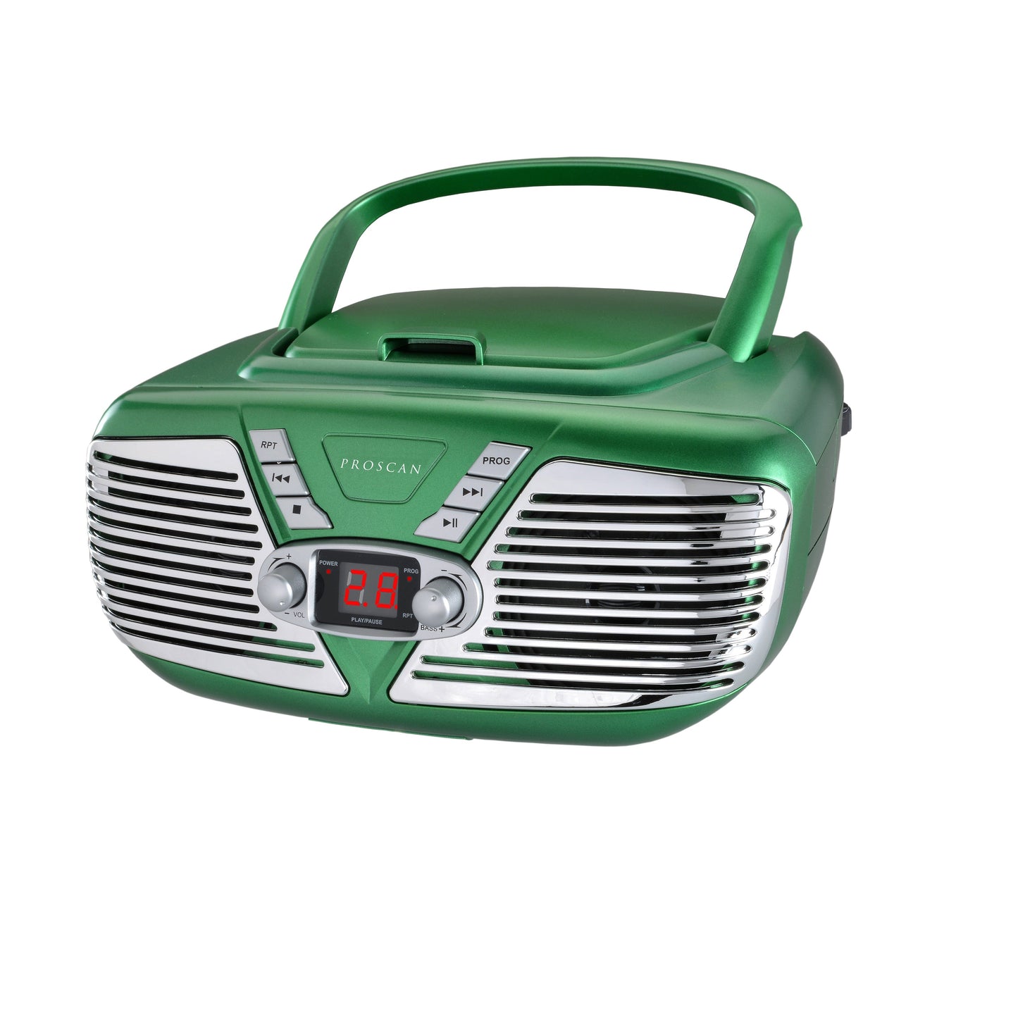 Proscan Portable Retro CD Boombox with AM/FM Radio - Green
