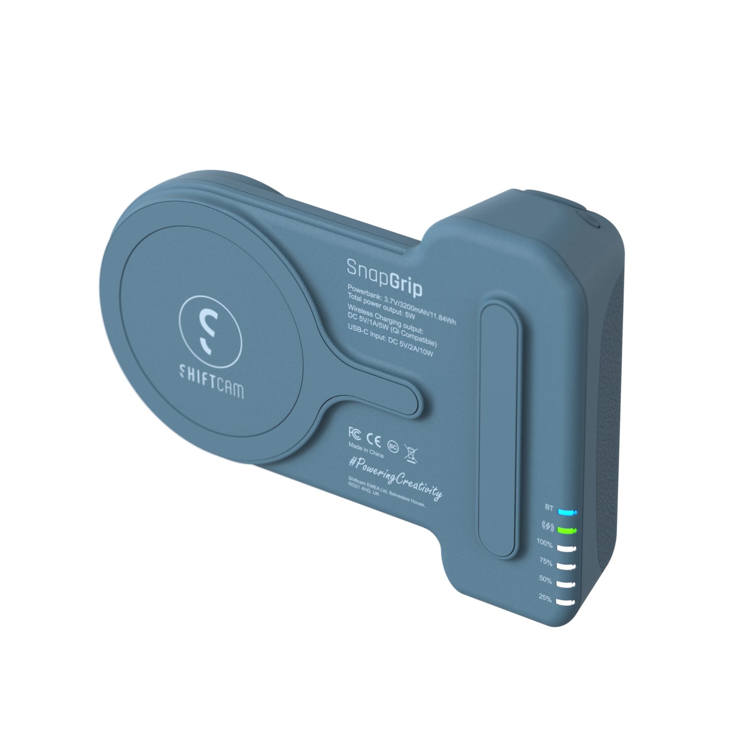 ShiftCam SnapGrip Magnetic Smartphone Battery Grip- Blue Jay