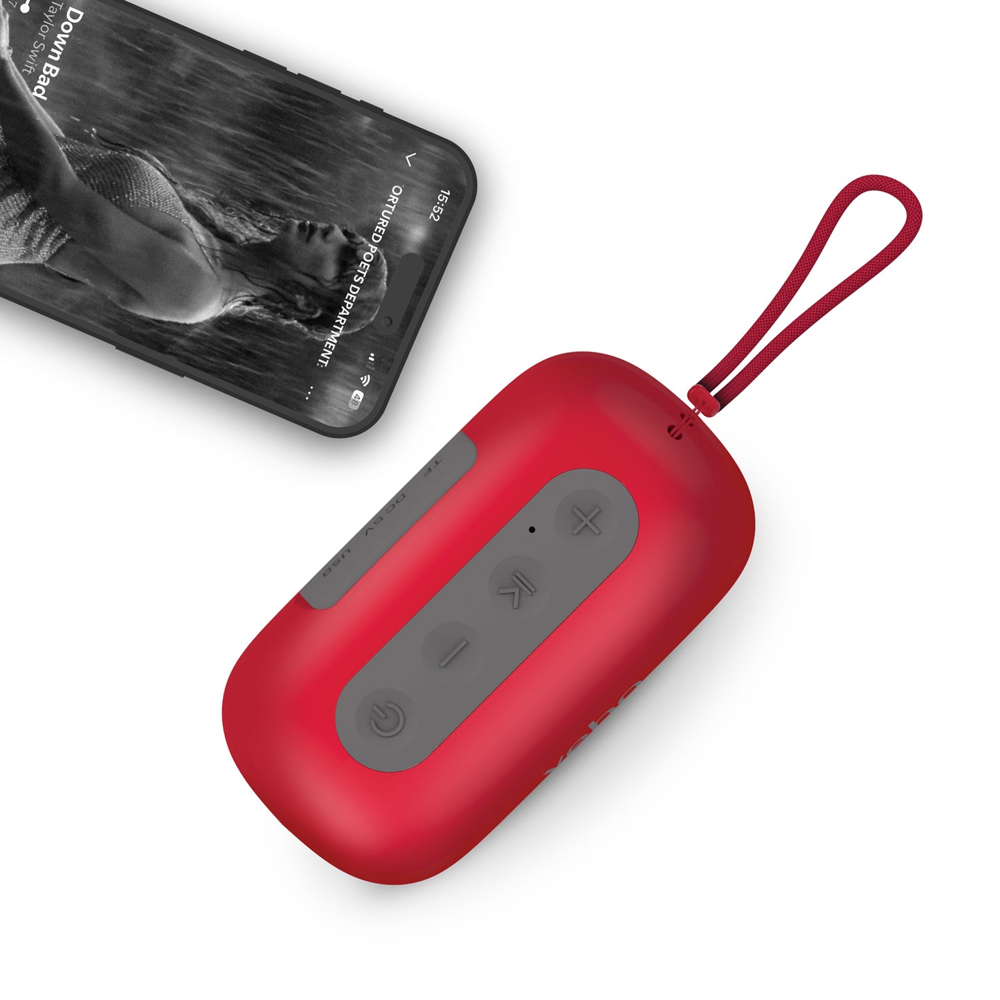 Veho MZ4 Bluetooth Wireless Speaker with Built-in Mic and TWS - Red