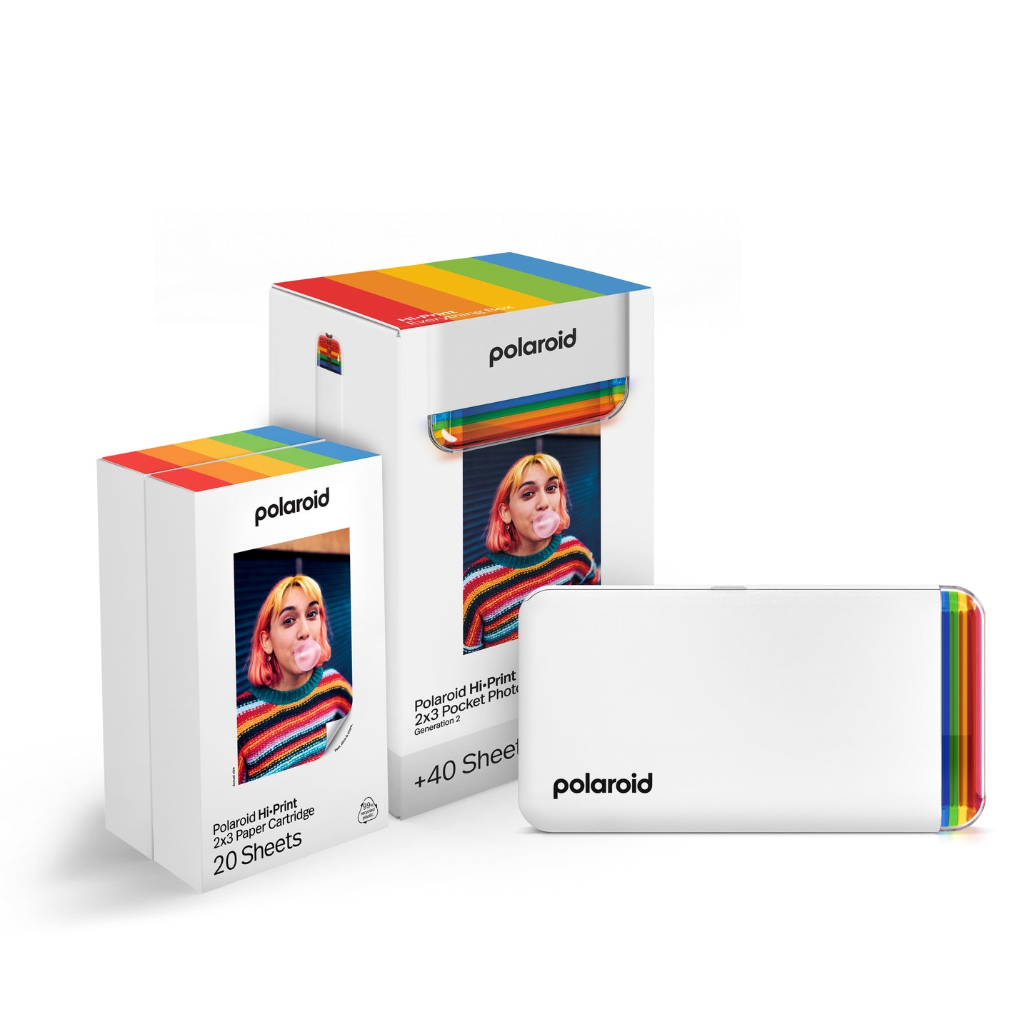 Polaroid HiPrint Generation 2 2x3 Pocket Photo Printer Everything Box (40 Sheets) - White
