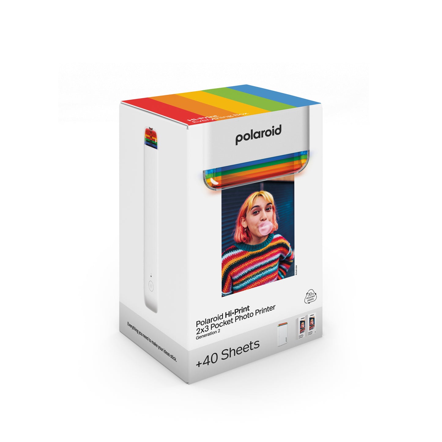 Polaroid HiPrint Generation 2 2x3 Pocket Photo Printer Everything Box (40 Sheets) - White
