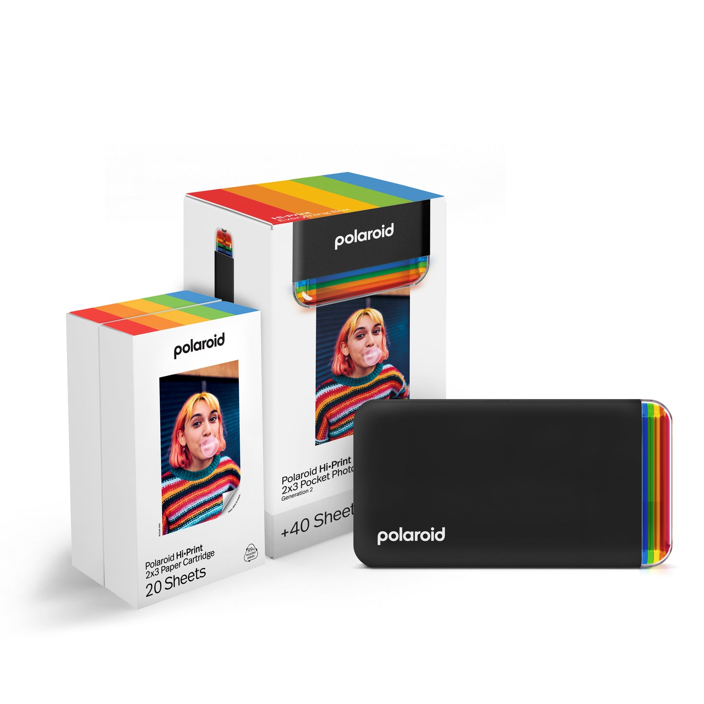 Polaroid HiPrint Generation 2 2x3 Pocket Photo Printer Everything Box (40 Sheets)- Black