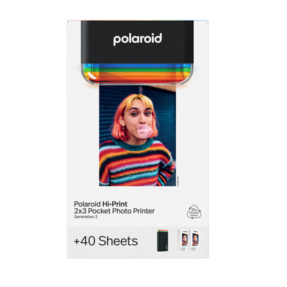 Polaroid HiPrint Generation 2 2x3 Pocket Photo Printer Everything Box (40 Sheets)- Black