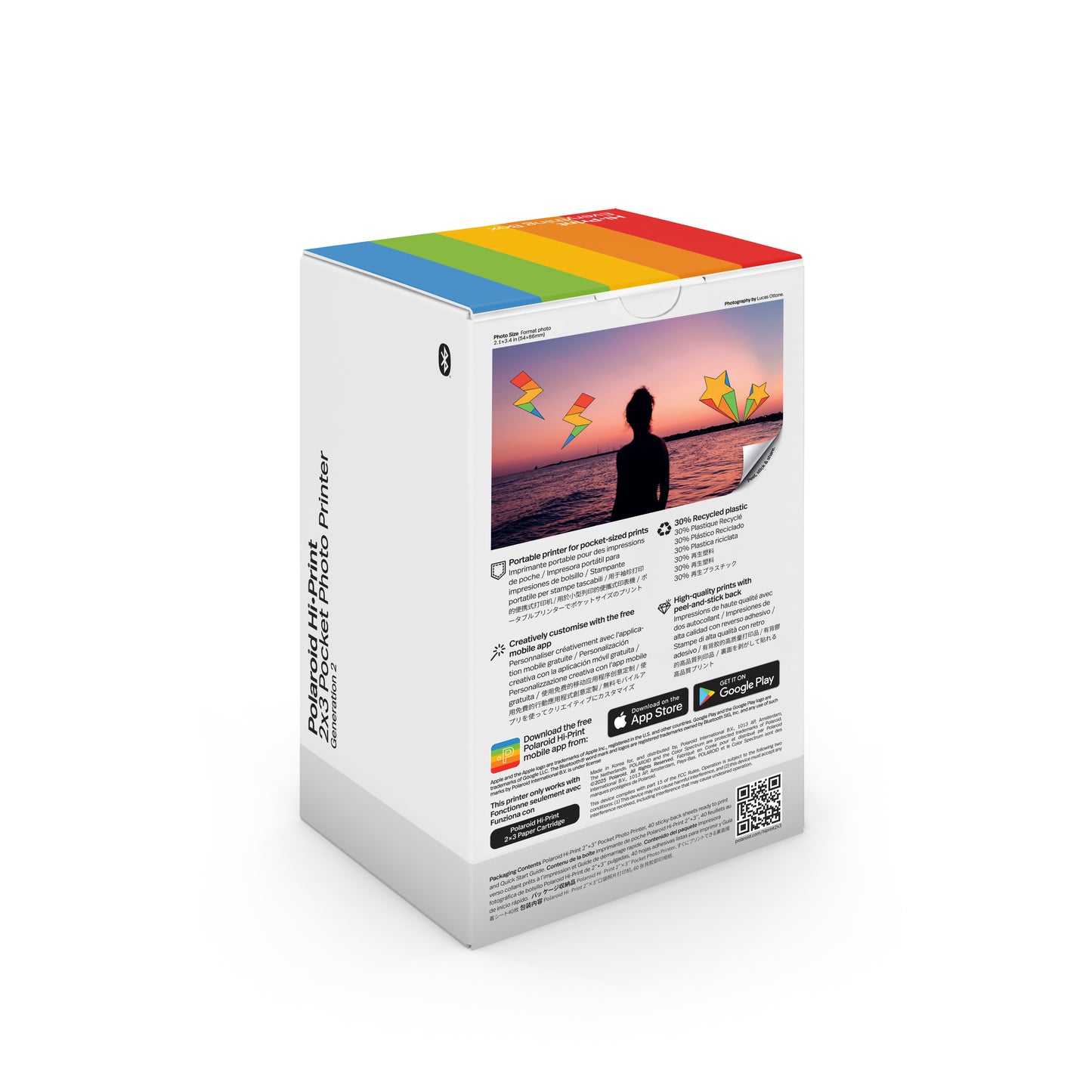 Polaroid HiPrint Generation 2 2x3 Pocket Photo Printer Everything Box (40 Sheets)- Black