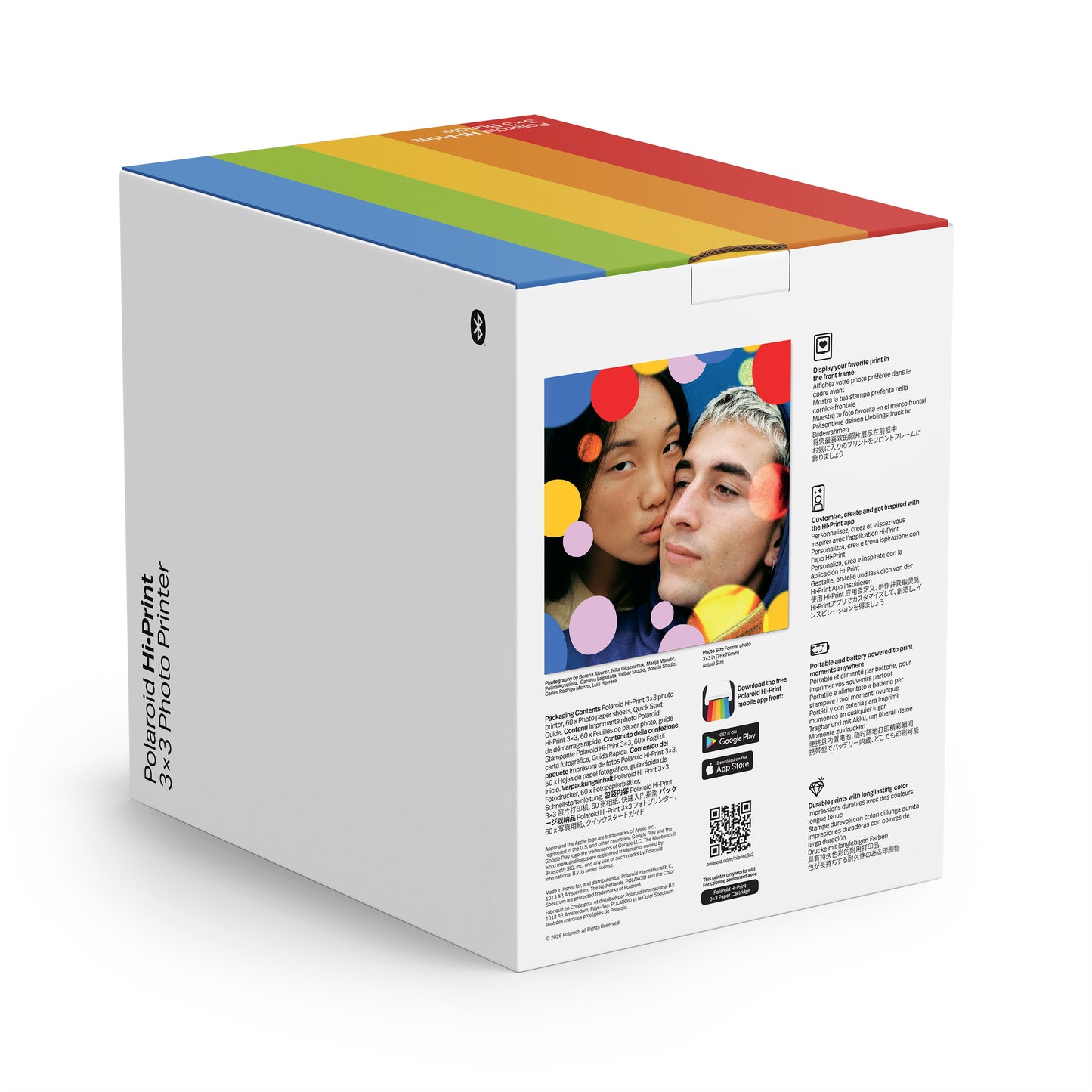 Polaroid HiPrint 3x3 Pocket Photo Printer - White (60 Sheets)