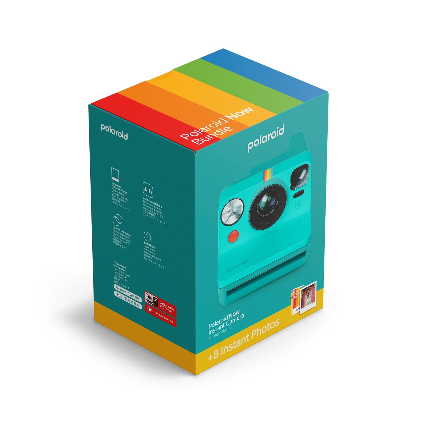 Polaroid Now Generation 3 - Teal + Colour Film Bundle (8 Photos)