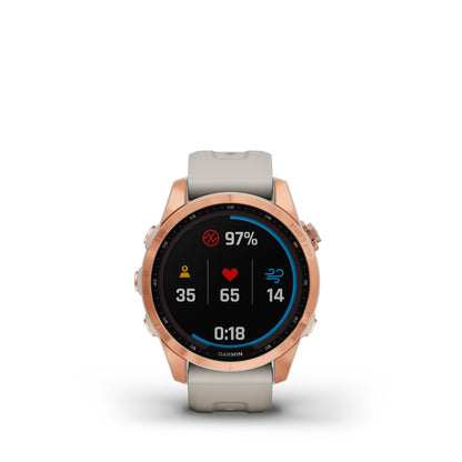 Garmin fenix 7S Solar Charging GPS Smartwatch Steel and Fitness Tracker with Incident Detection - Rose Gold