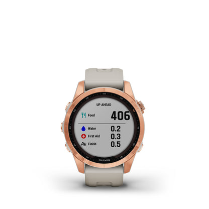 Garmin fenix 7S Solar Charging GPS Smartwatch Steel and Fitness Tracker with Incident Detection - Rose Gold