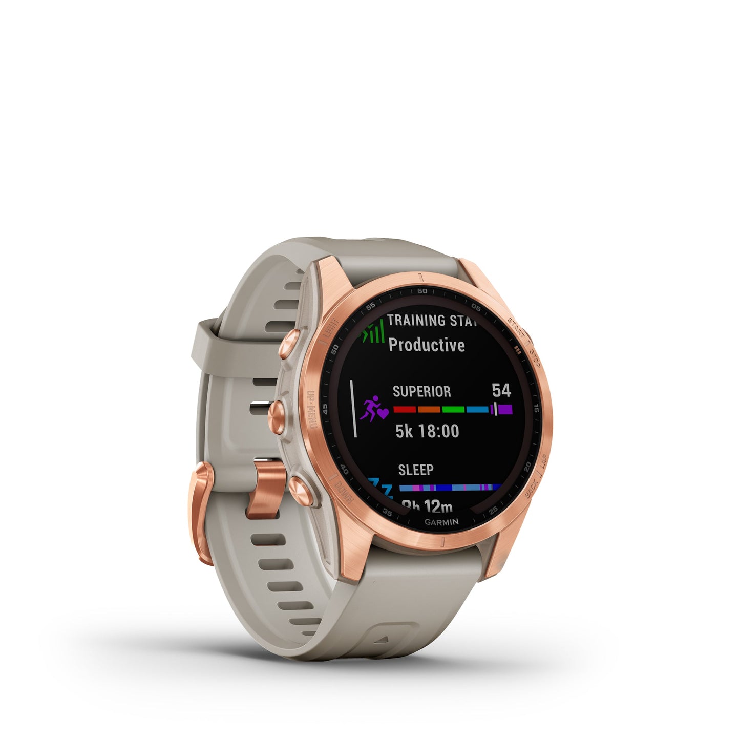 Garmin fenix 7S Solar Charging GPS Smartwatch Steel and Fitness Tracker with Incident Detection - Rose Gold