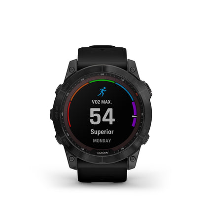 Garmin fenix 7X Sapphire Solar Charging GPS Smartwatch Steel and Fitness Tracker with Incident Detection - Black