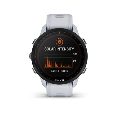 Garmin Forerunner® 955 Solar 32GB Running Smartwatch and Fitness Tracker - Whitestone