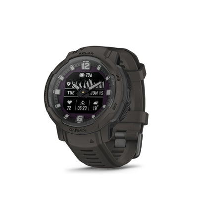 Garmin Instinct® Crossover Solar Rugged Hybrid GPS Smartwatch and Fitness Tracker with Solar Charging - Graphite