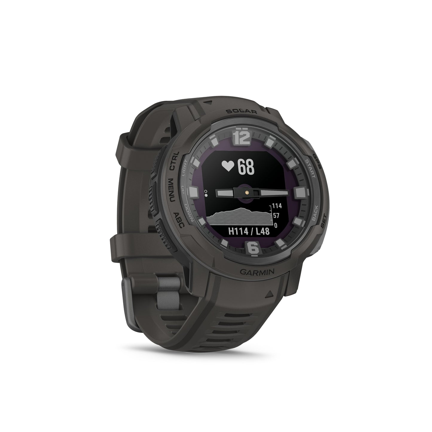 Garmin Instinct® Crossover Solar Rugged Hybrid GPS Smartwatch and Fitness Tracker with Solar Charging - Graphite