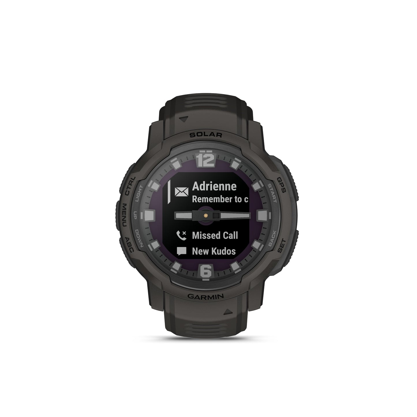 Garmin Instinct® Crossover Solar Rugged Hybrid GPS Smartwatch and Fitness Tracker with Solar Charging - Graphite