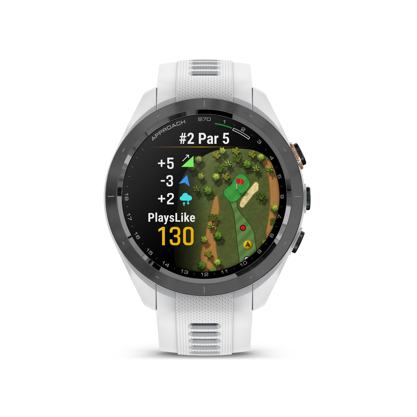 Garmin Approach® S70 1.2-in AMOLED Display Premium GPS Golfing Smartwatch - 42-mm - White