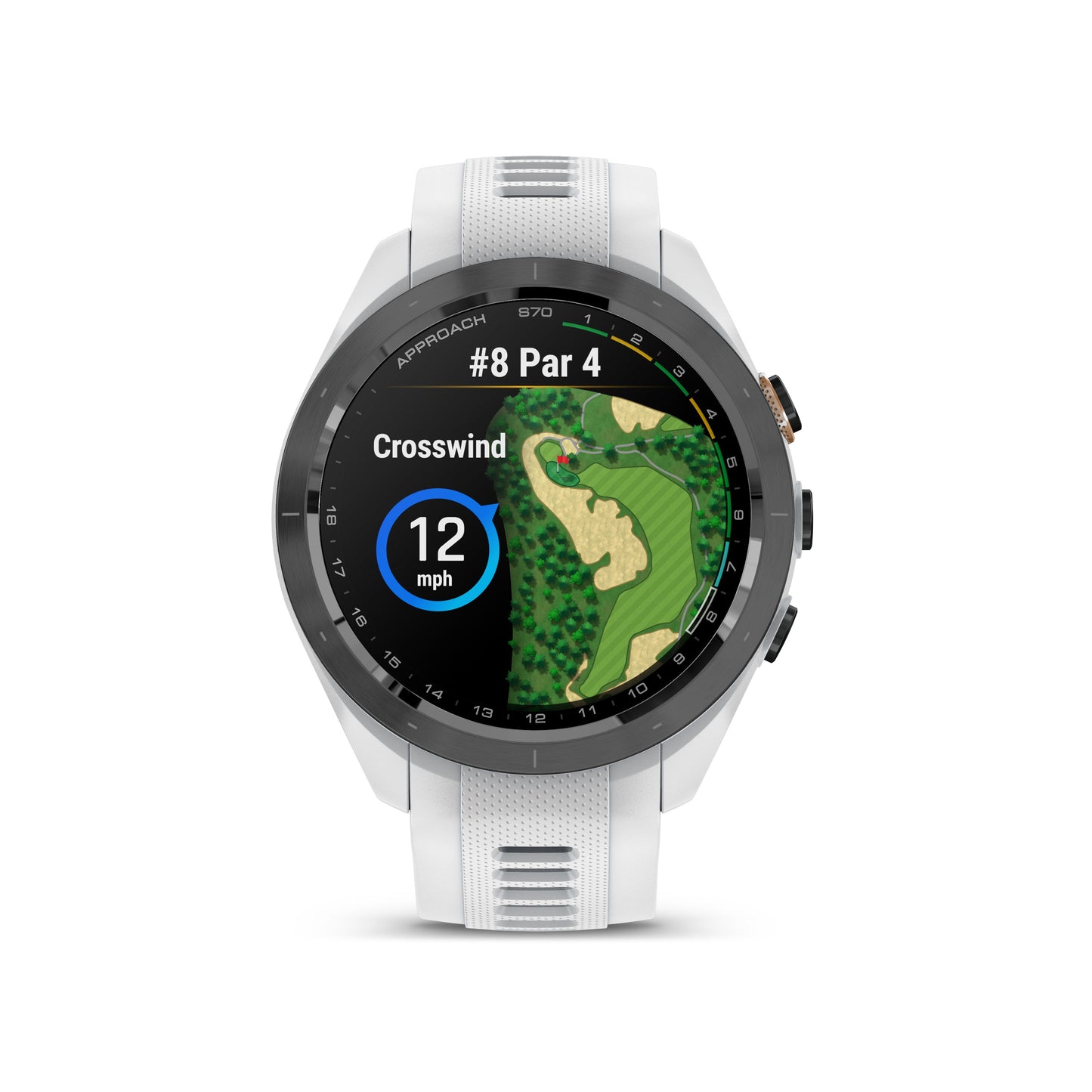 Garmin Approach® S70 1.2-in AMOLED Display Premium GPS Golfing Smartwatch - 42-mm - White