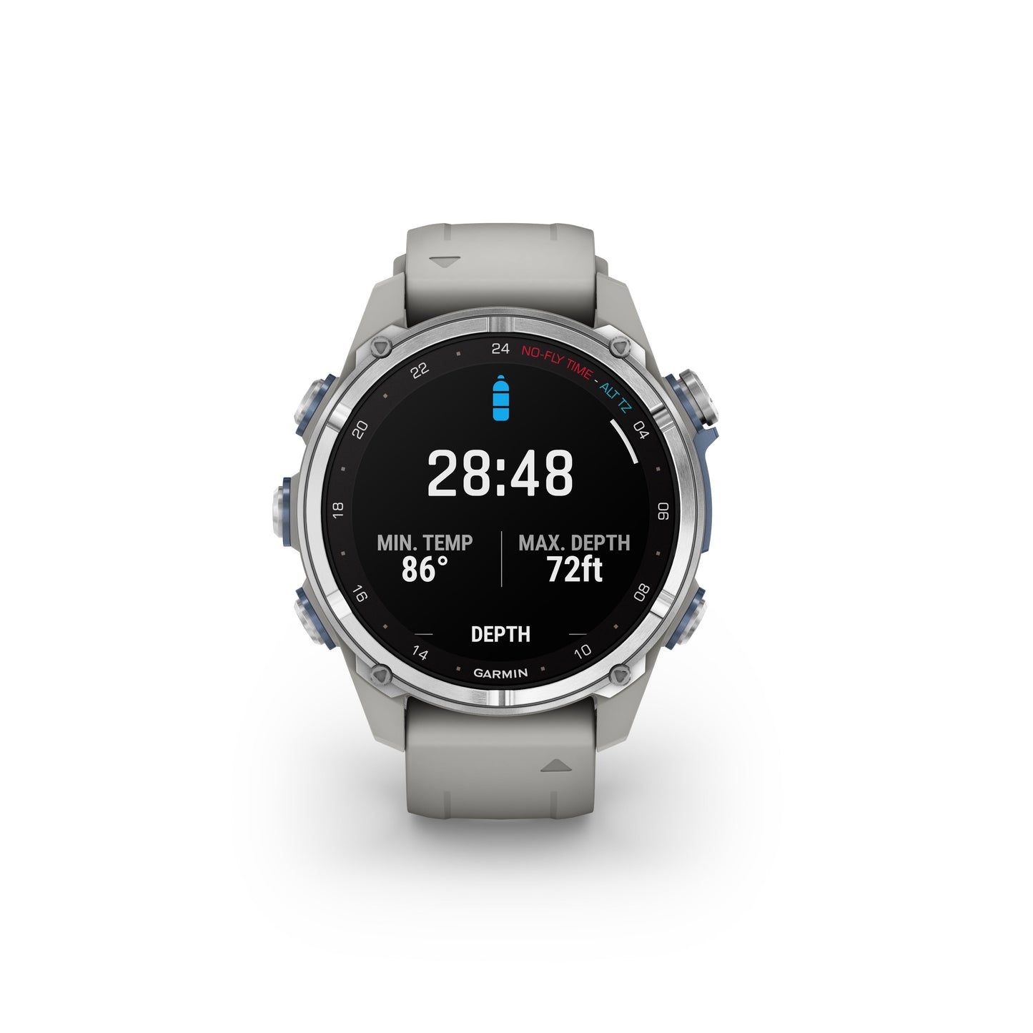 Garmin Descent™ Mk3 Dive Computer GPS Smartwatch - 43-mm - Stainless Steel Bezel with Fog Grey Silicone Band