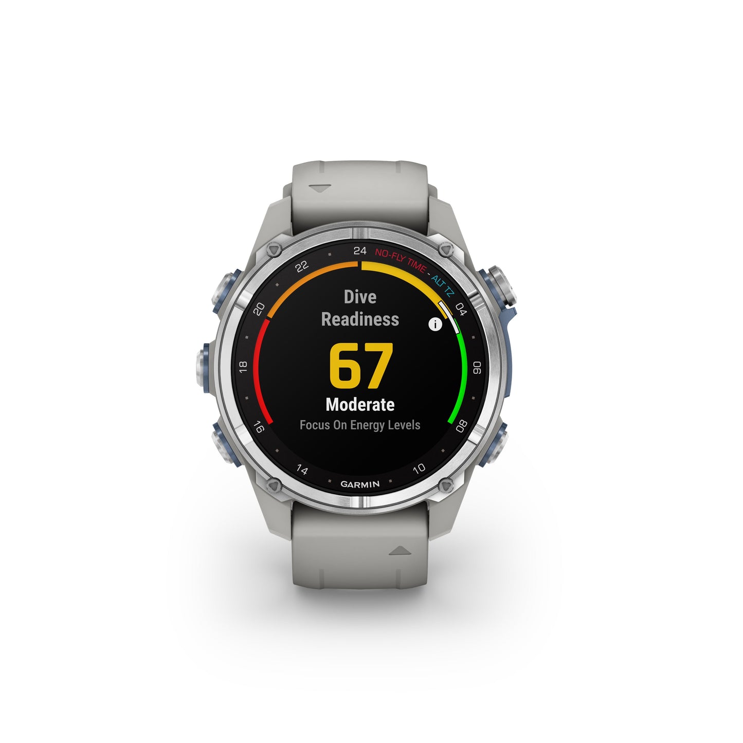 Garmin Descent™ Mk3 Dive Computer GPS Smartwatch - 43-mm - Stainless Steel Bezel with Fog Grey Silicone Band