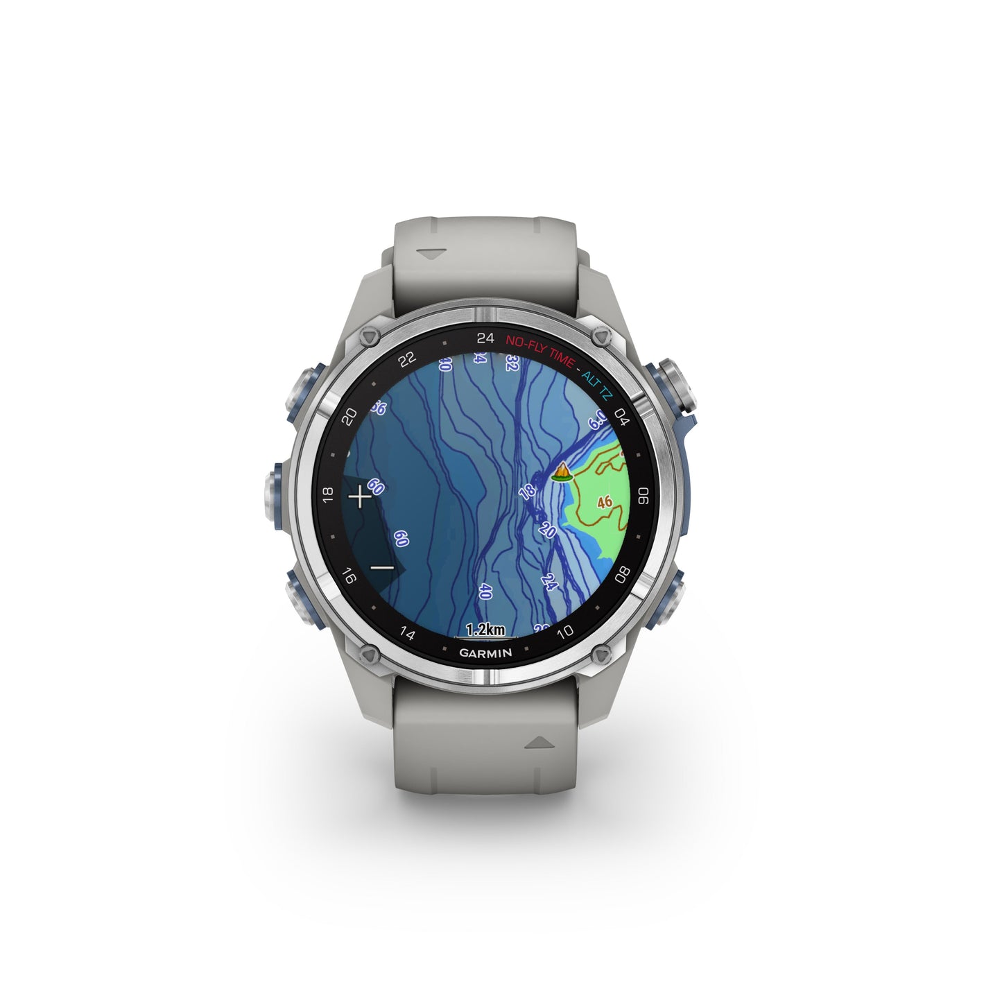 Garmin Descent™ Mk3 Dive Computer GPS Smartwatch - 43-mm - Stainless Steel Bezel with Fog Grey Silicone Band