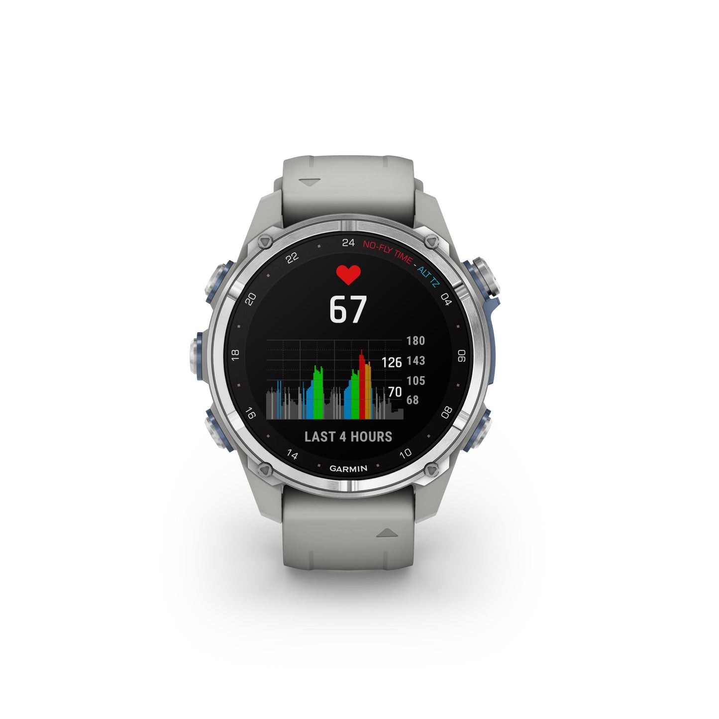 Garmin Descent™ Mk3 Dive Computer GPS Smartwatch - 43-mm - Stainless Steel Bezel with Fog Grey Silicone Band