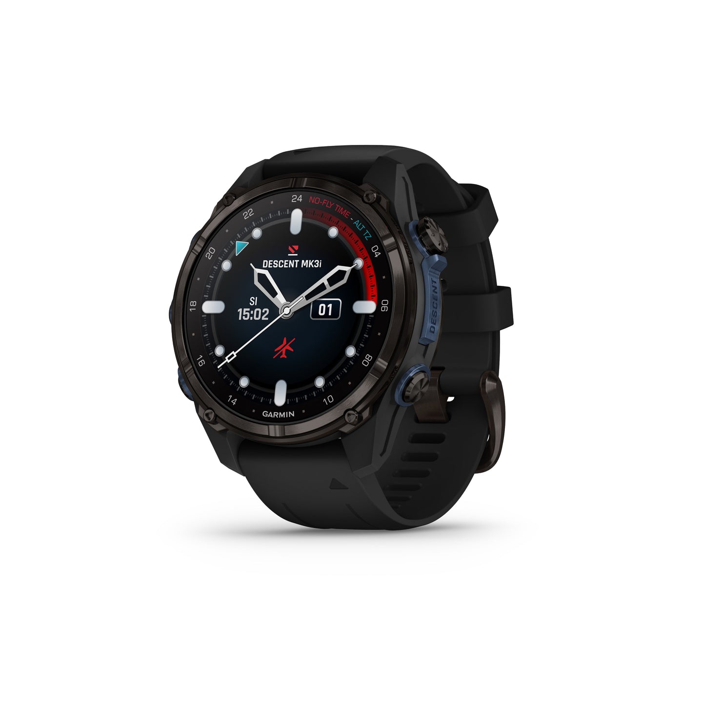 Garmin Descent™ Mk3i Dive Computer GPS Smartwatch - 43-mm - Carbon Gray DLC Titanium Bezel with Black Silicone Band