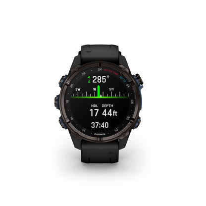 Garmin Descent™ Mk3i Dive Computer GPS Smartwatch - 43-mm - Carbon Gray DLC Titanium Bezel with Black Silicone Band