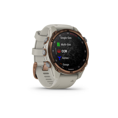 Garmin Descent™ Mk3i Dive Computer GPS Smartwatch - 43-mm - Bronze PVD Titanium Bezel with French Grey Silicone Band