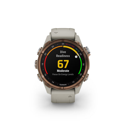 Garmin Descent™ Mk3i Dive Computer GPS Smartwatch - 43-mm - Bronze PVD Titanium Bezel with French Grey Silicone Band