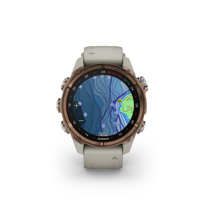 Garmin Descent™ Mk3i Dive Computer GPS Smartwatch - 43-mm - Bronze PVD Titanium Bezel with French Grey Silicone Band