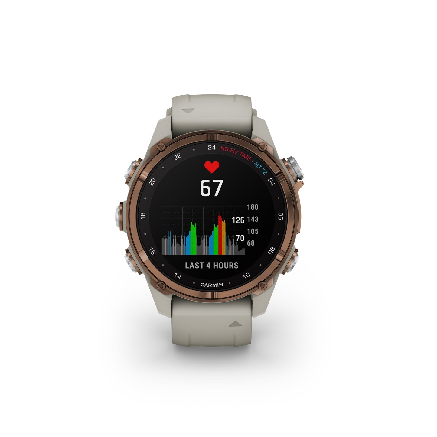 Garmin Descent™ Mk3i Dive Computer GPS Smartwatch - 43-mm - Bronze PVD Titanium Bezel with French Grey Silicone Band