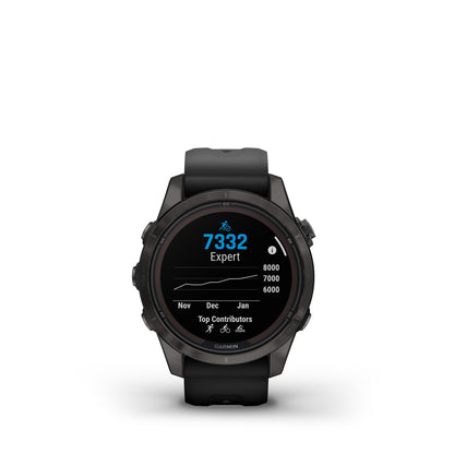 Garmin fēnix 7S Pro Sapphire Solar Charging DLC Titanium GPS Smartwatch and Fitness Tracker - Black